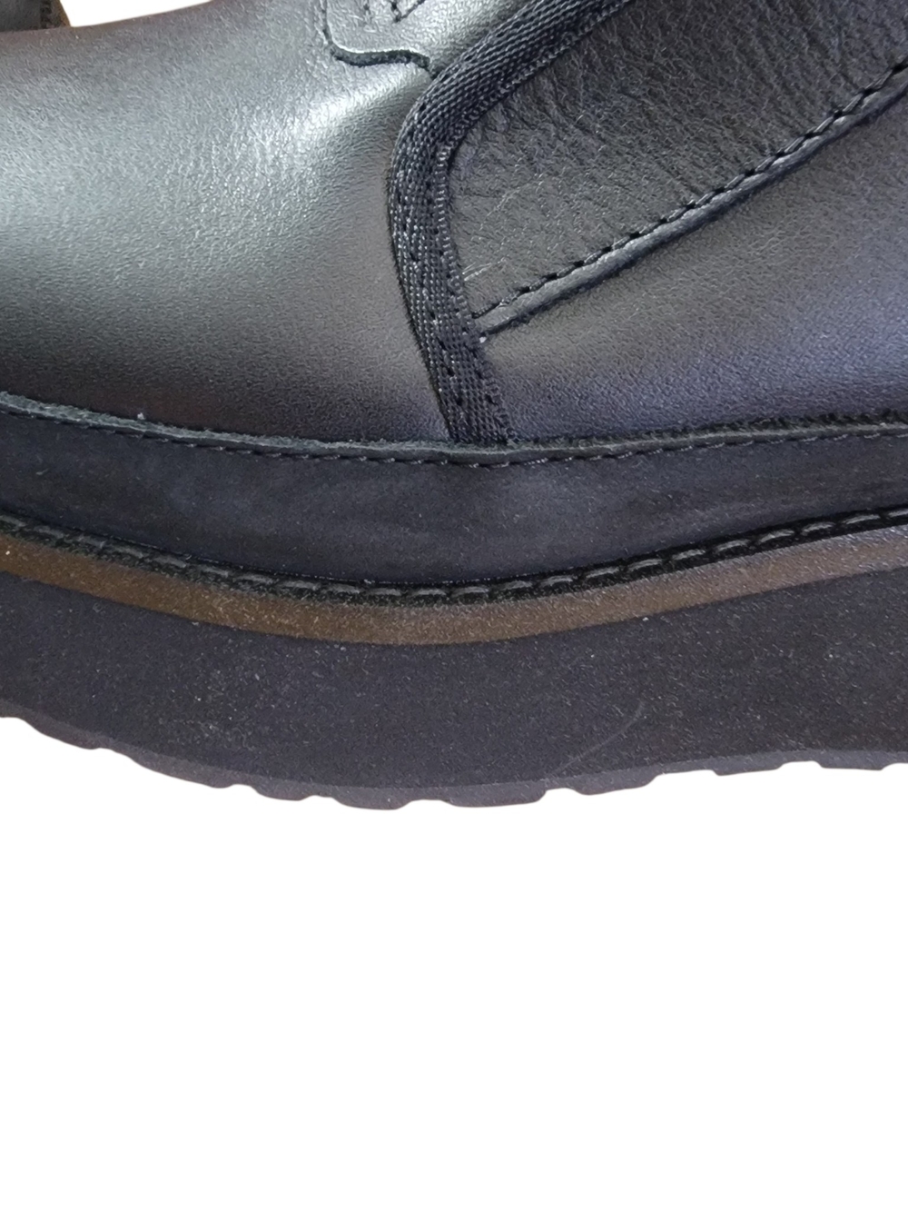 UGG Black Leather Cityfunc Platform Zip Ankle Boots - Picture 5 of 7